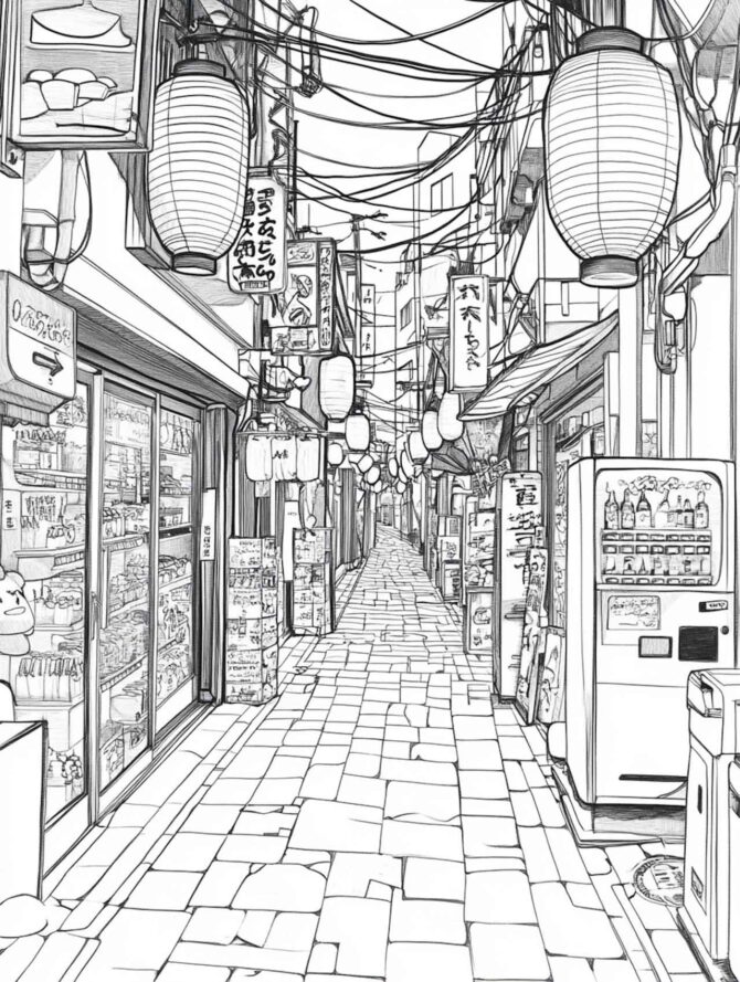 Urbanes Japan - Streetstyle Malbuch für Erwachsene – Bild 5