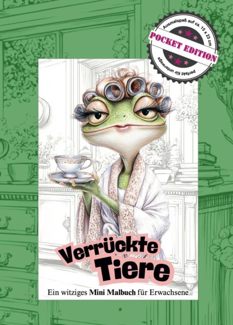 Verrückte Tiere – Ein witziges Mini Malbuch für Erwachsene
