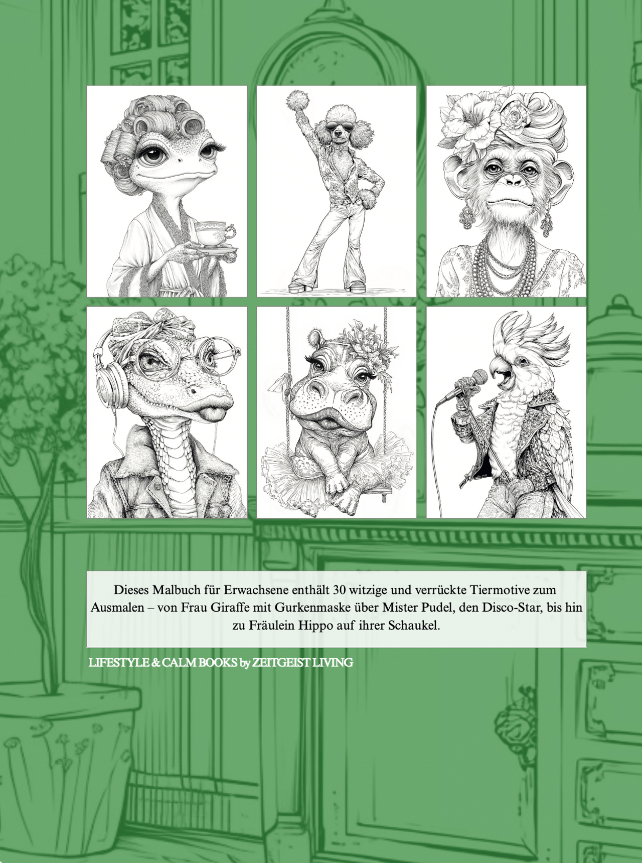Verrückte Tiere – Ein witziges Malbuch für Erwachsene – Bild 2