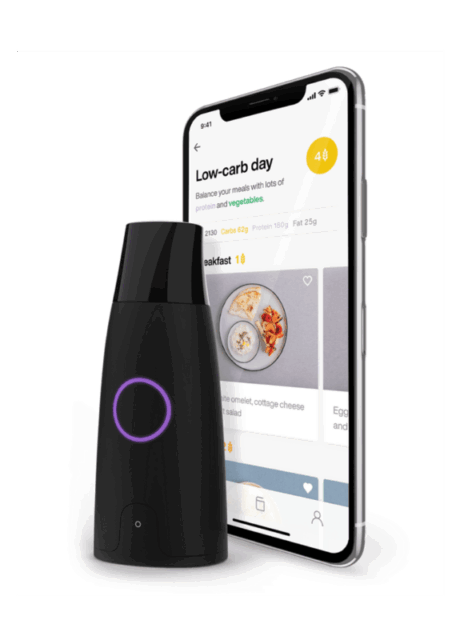 Tragbarer Metabolic Tracker Lumen mit Smartphone App